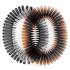 Scunci Effortless Beauty Stretch Hair Combs Tortoise, Opaque White, and Black...